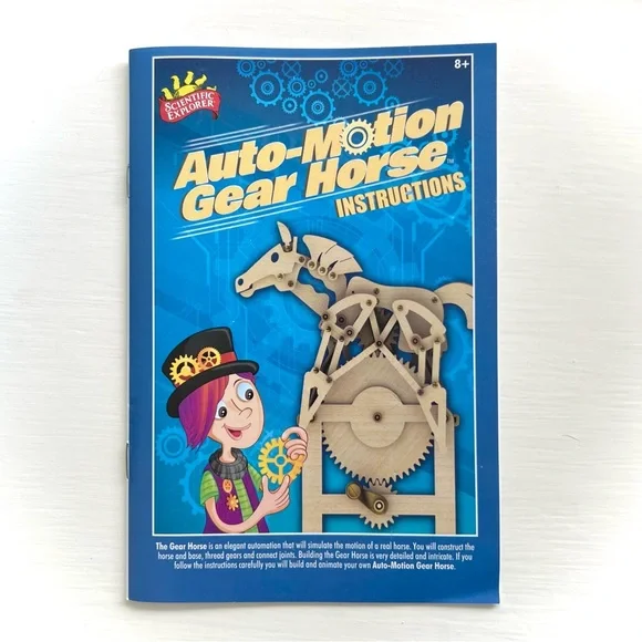 NEW Auto Motion Gear Horse Kit Kids Wood Toy Build Yourself Scientific Exploror - Picture 6 of 14